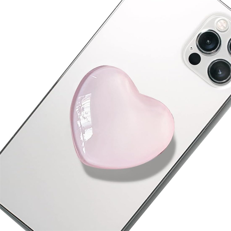 Tech Accessories Phone - 3D Heart Shape Crystal Foldable Finger