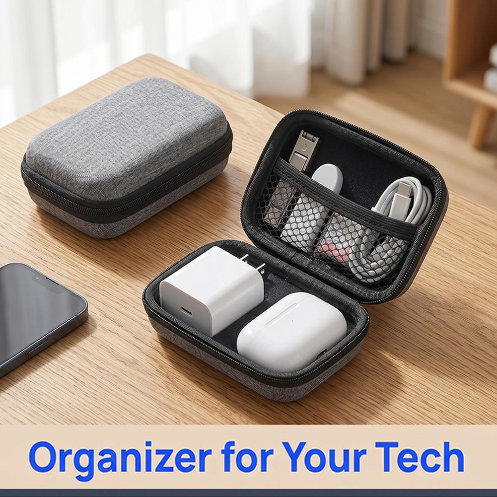 Travel Cable Organizer - Business Headphone Bag Portable Zipper Earphone