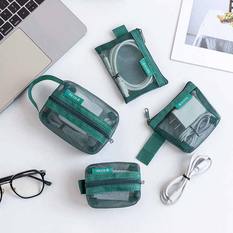 Transparent mesh data cable st - Travel Cable Organizer ulasan dan harga