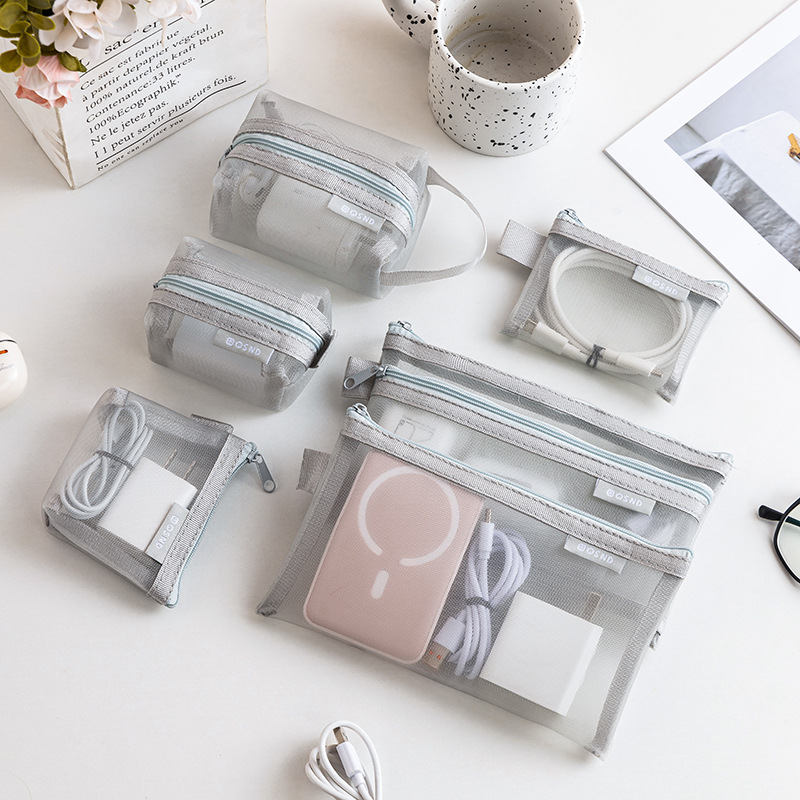 Transparent mesh data cable st - Travel Cable Organizer ulasan dan harga