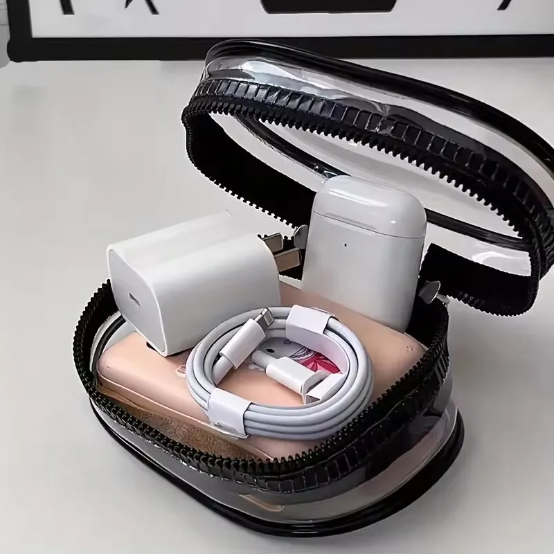 Portable Mini Clear Zipper Sto - Travel Cable Organizer ulasan dan harga