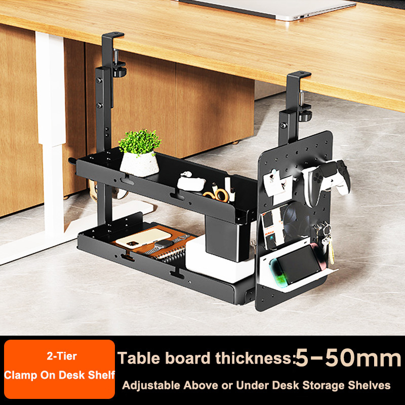 Clamp-on 14 inch Above Below D - Tech Accessories Desk ulasan dan harga