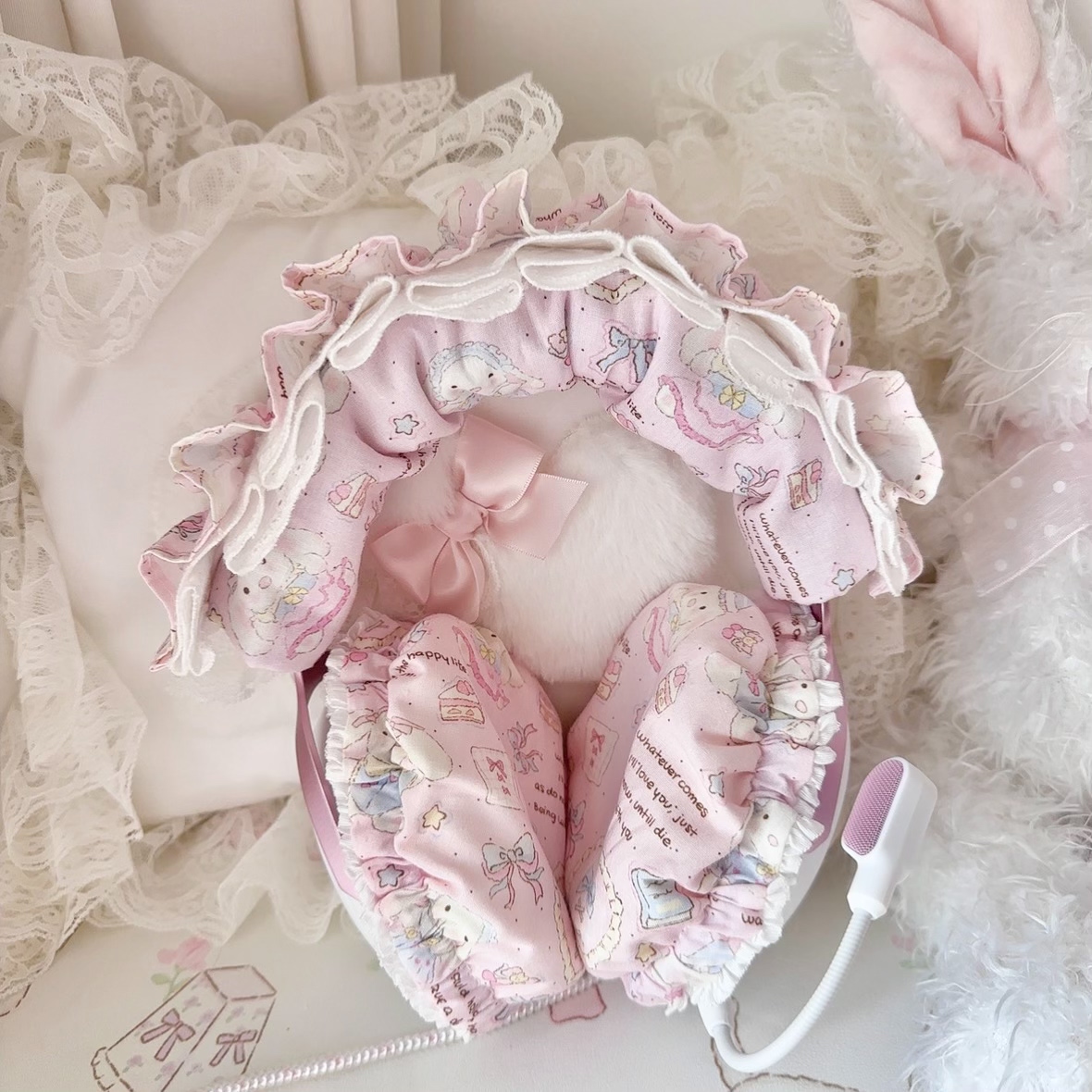 Ruffled Edge Lace Head Mounted - Tech Desktop Accessories ulasan dan harga