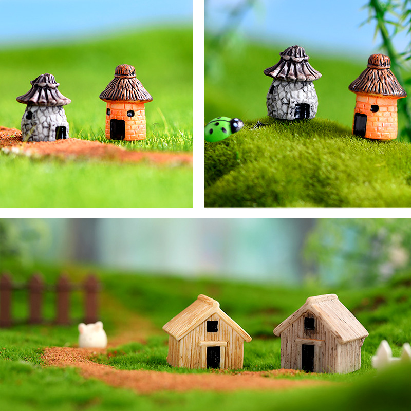 Mini Small House Figurine Resi - Tech House Accessories ulasan dan harga