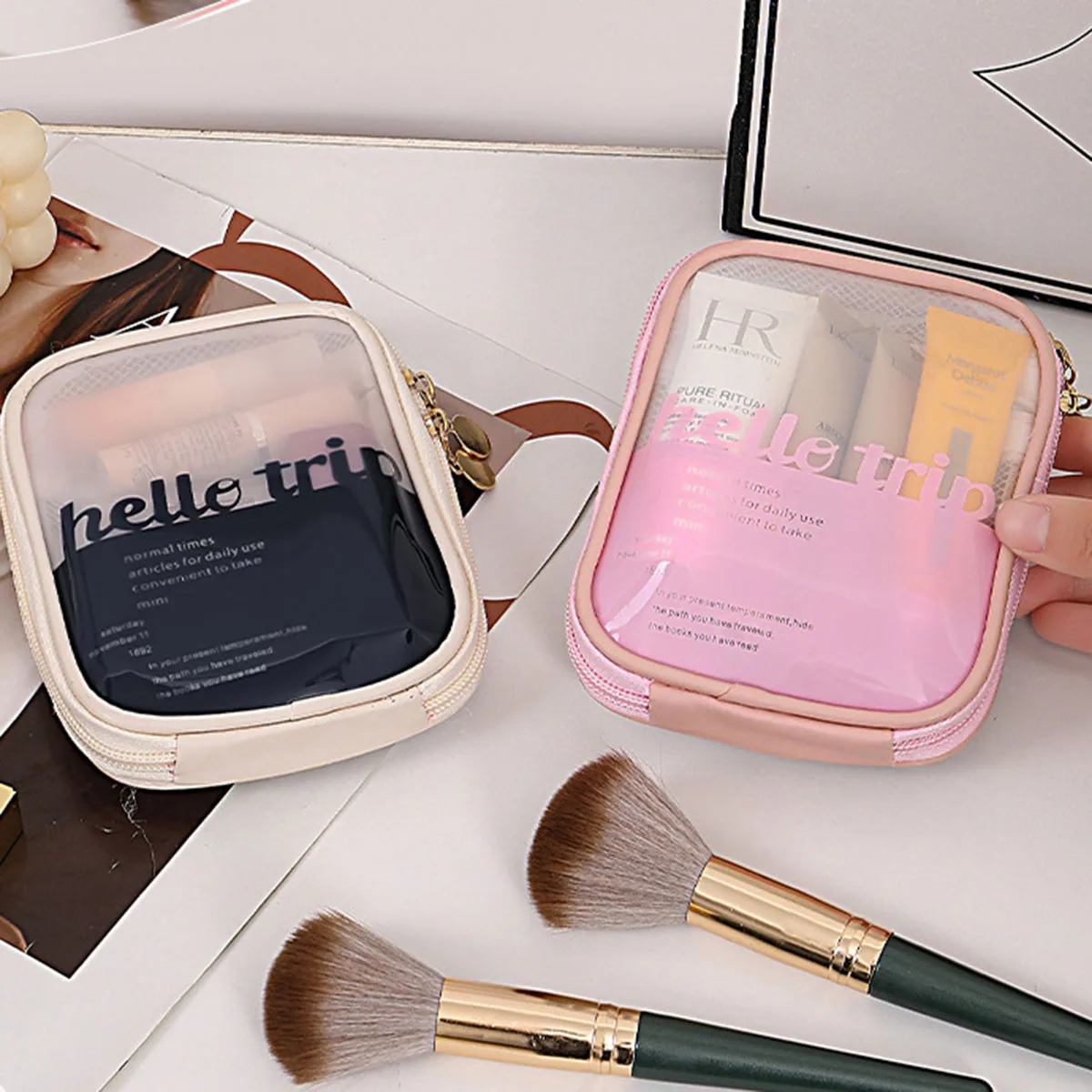 Transparent Portable Cosmetic  - Travel Cable Organizer ulasan dan harga