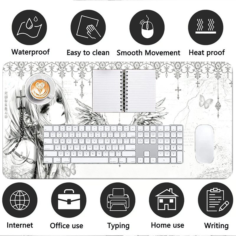 Leather Mousepad Black White A - Tech Gaming Accessories ulasan dan harga
